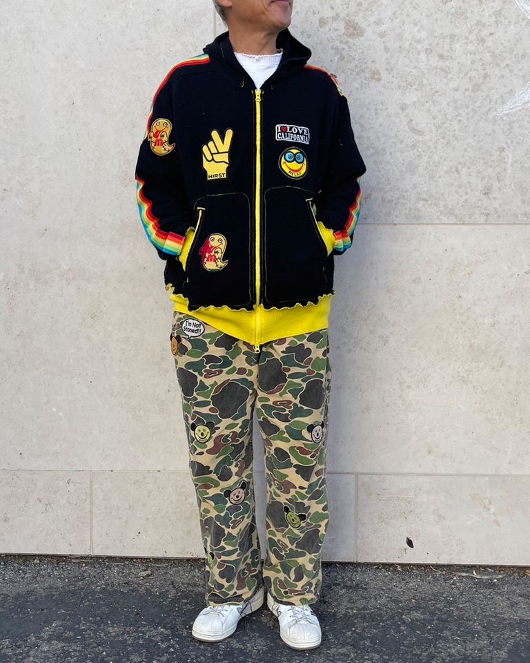 A LOVE MOVEMENT - ALM×DAMIEN HIRST/カシミアジャージ/BLK×YELLOW 