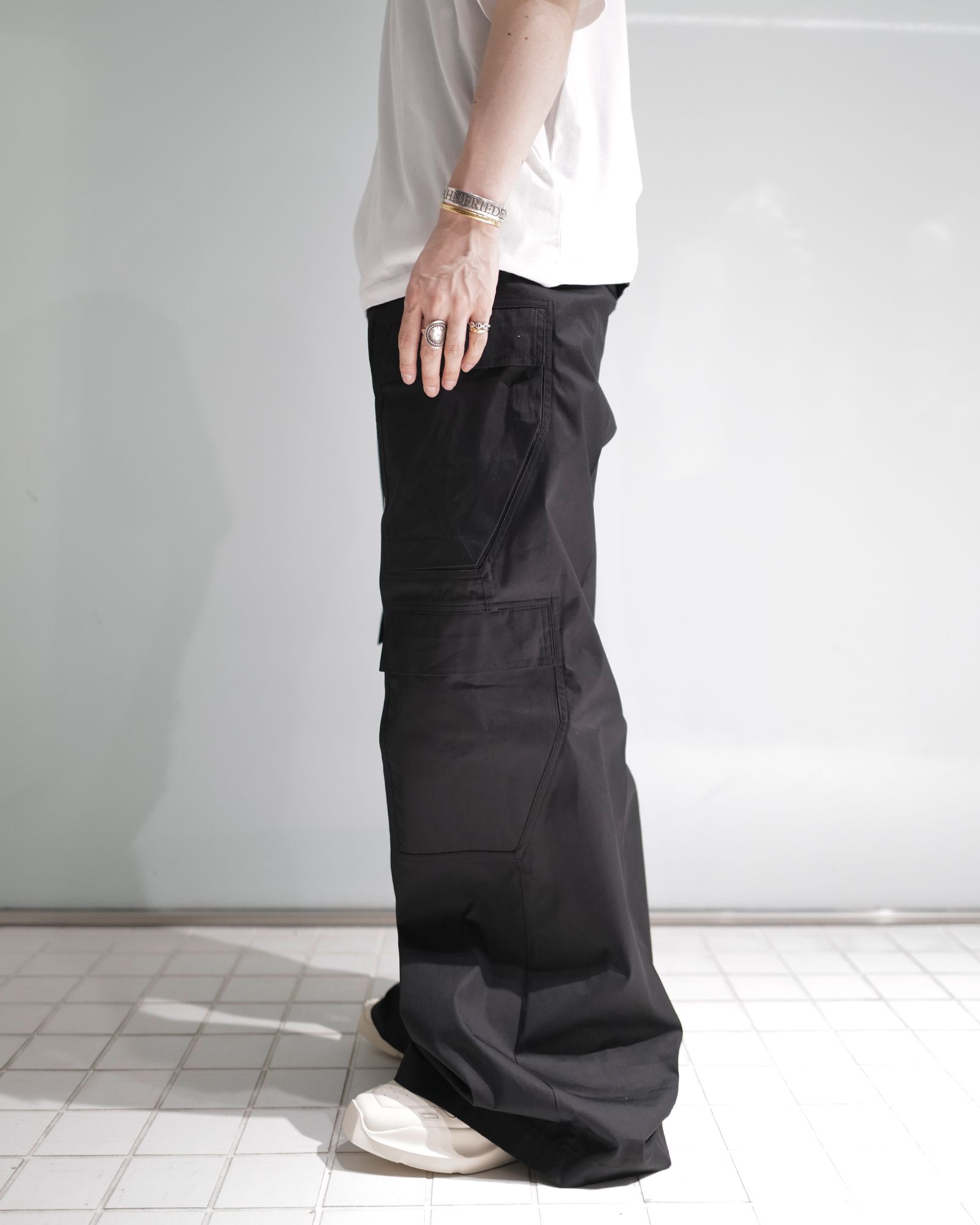 RICK OWENS - CARGOBELAS/RU02D6339TE/ワイド カーゴパンツ/BLACK | Detail