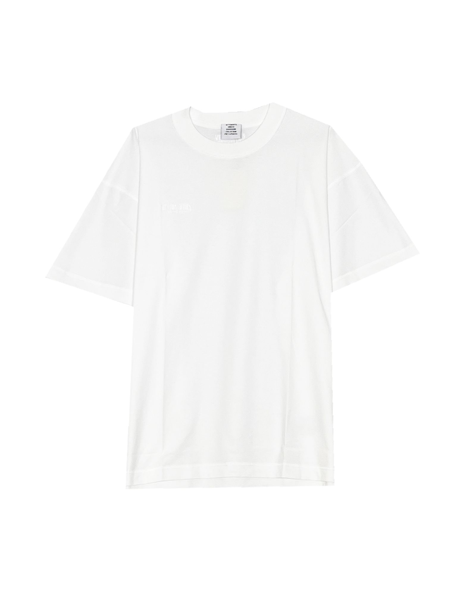 VETEMENTS - ALL WHITE INSIDE-OUT t-shirt | Detail