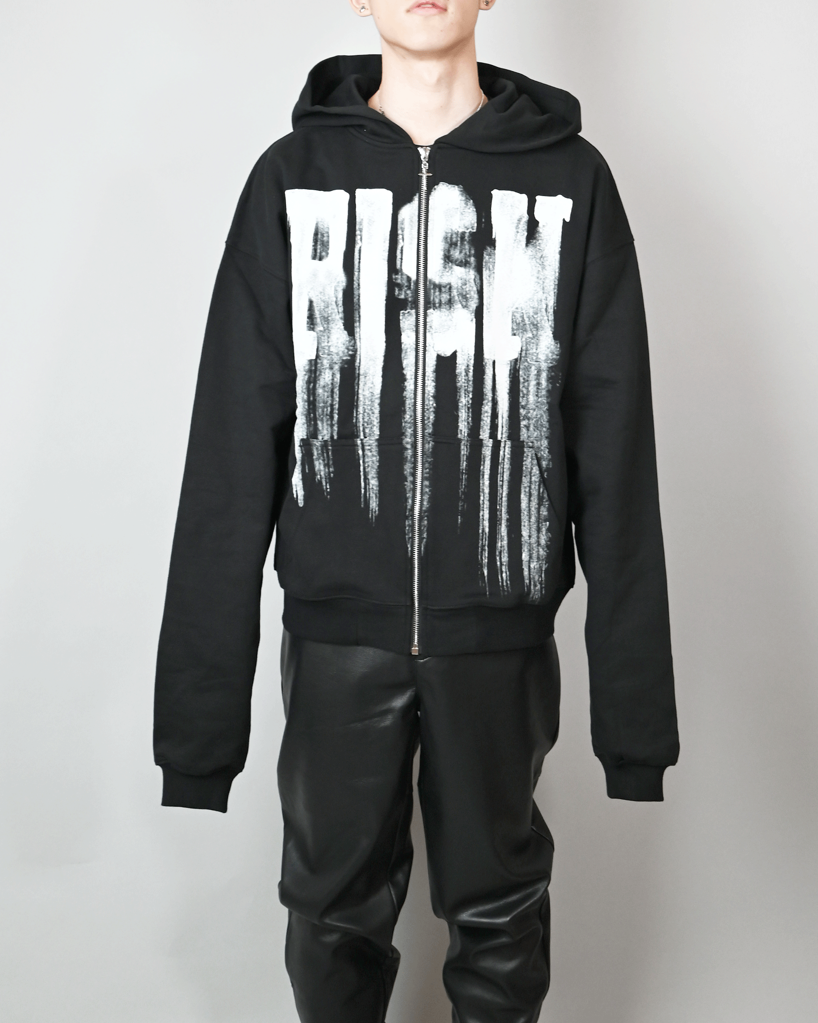 LAST NEST - RISK ZIP UP HOODIE / BLACK | Detail 