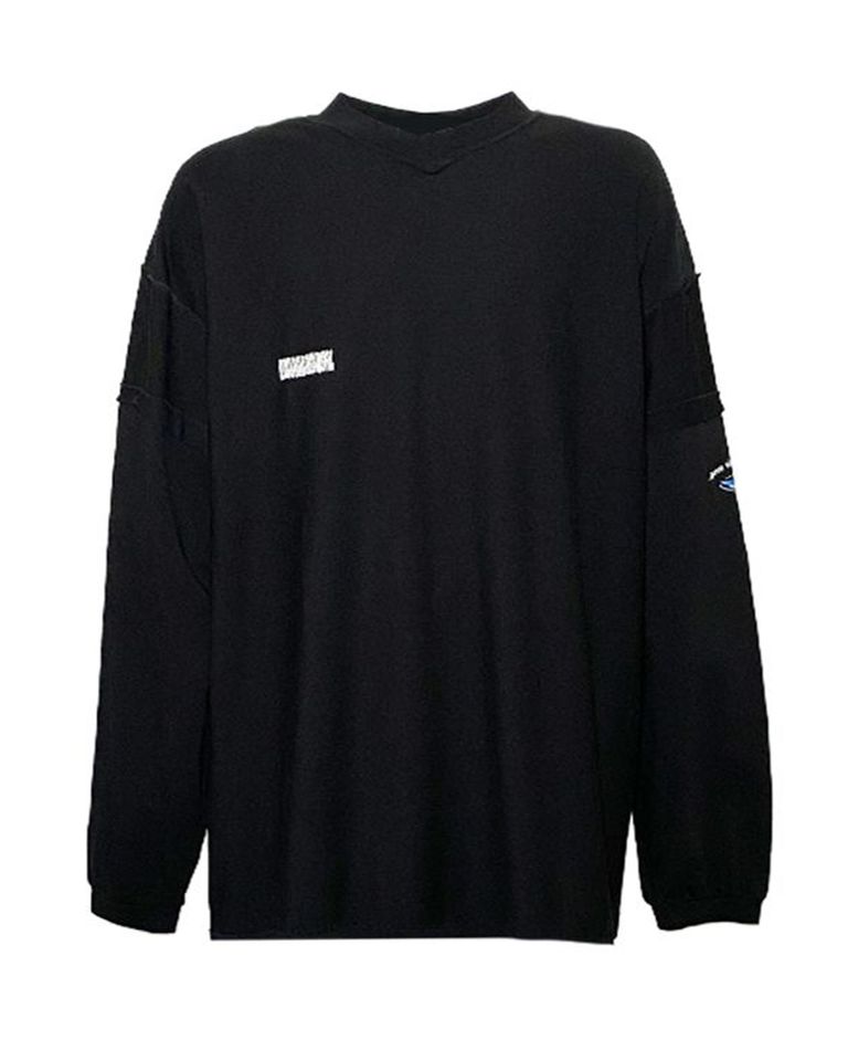 VETEMENTS - INSIDE-OUT SHARK LONGSLEEVE/UA65LS320B/Tシャツ/BLACK 