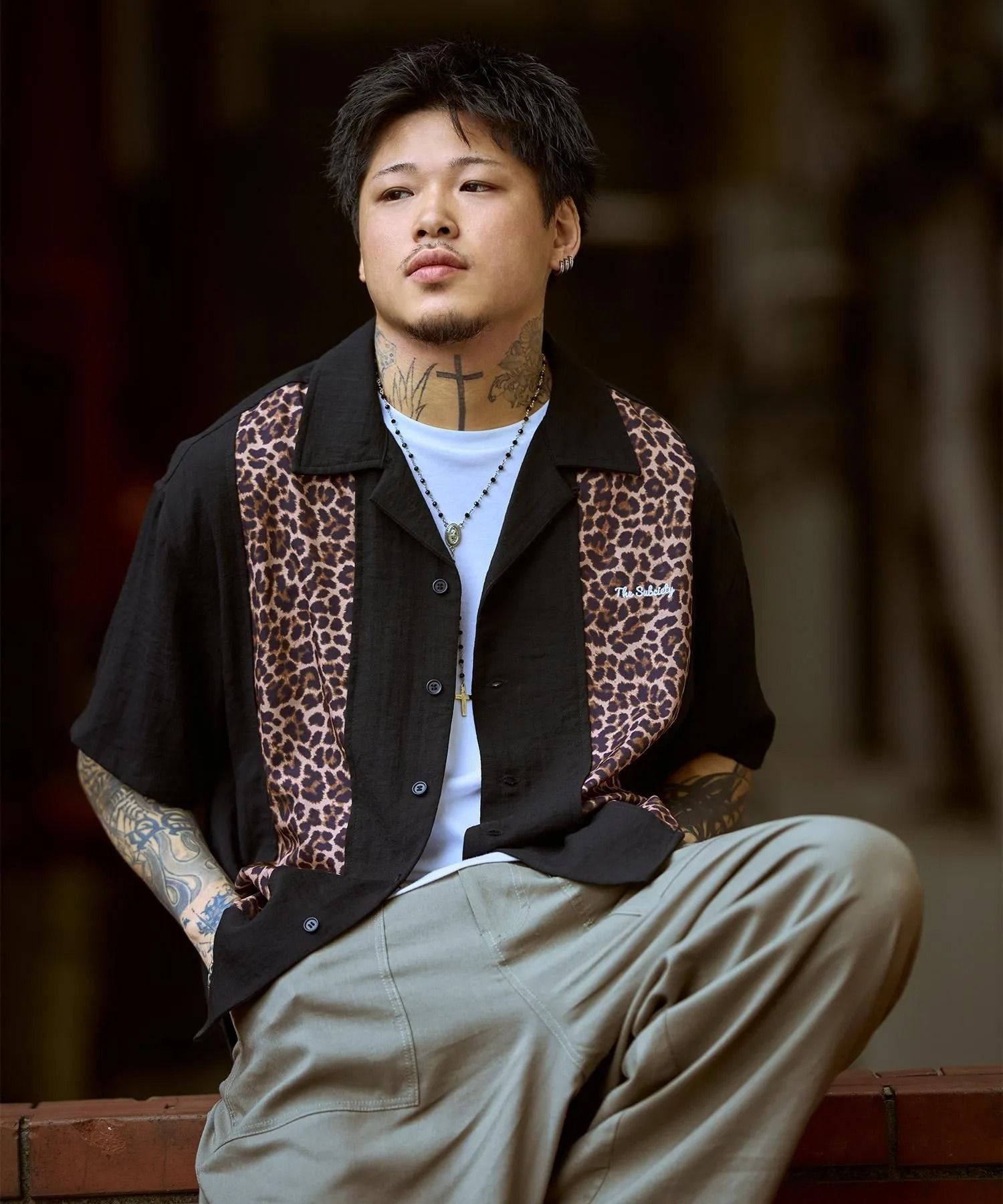 Patterned panel shirt