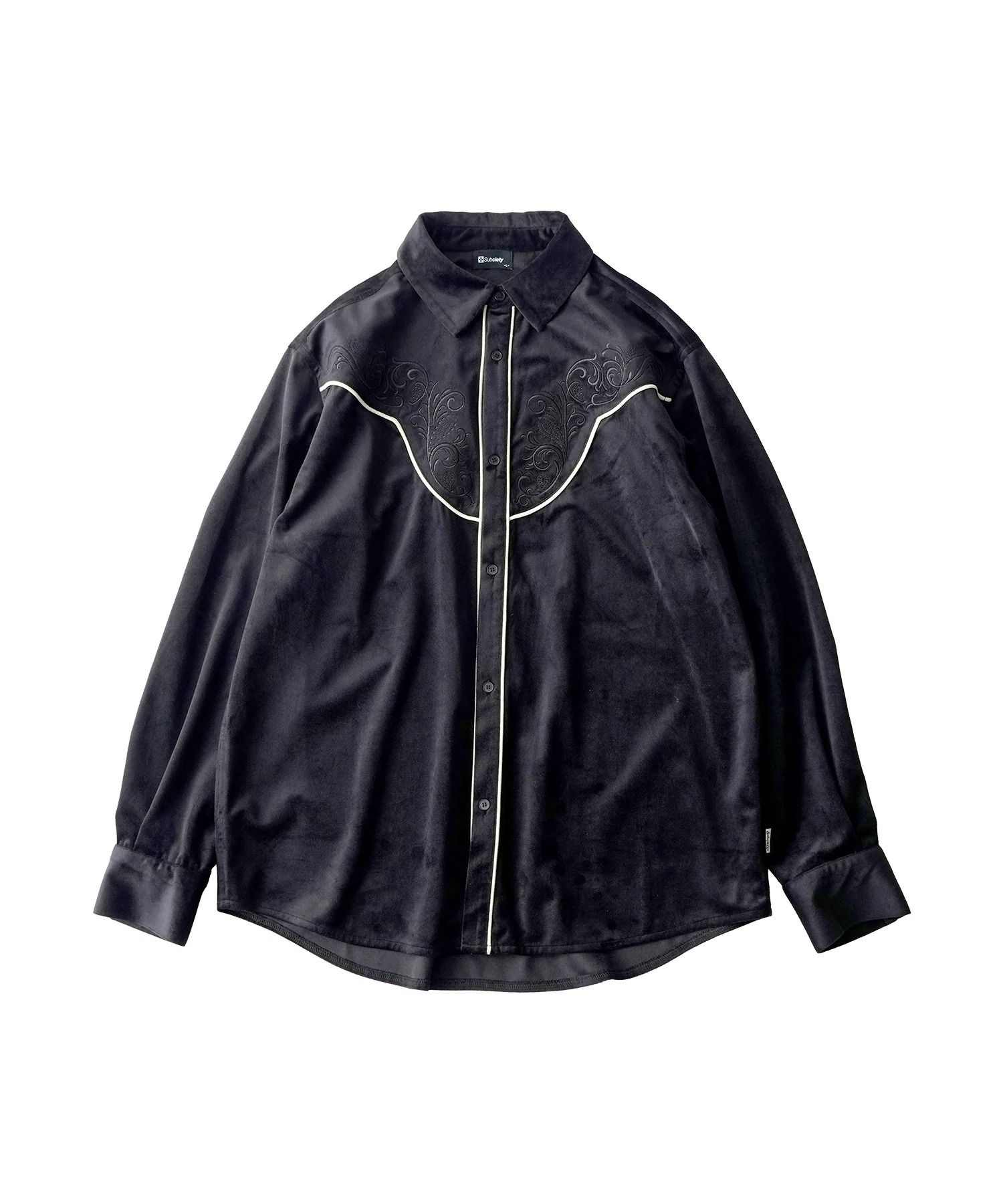 Embroidered velour western shirt