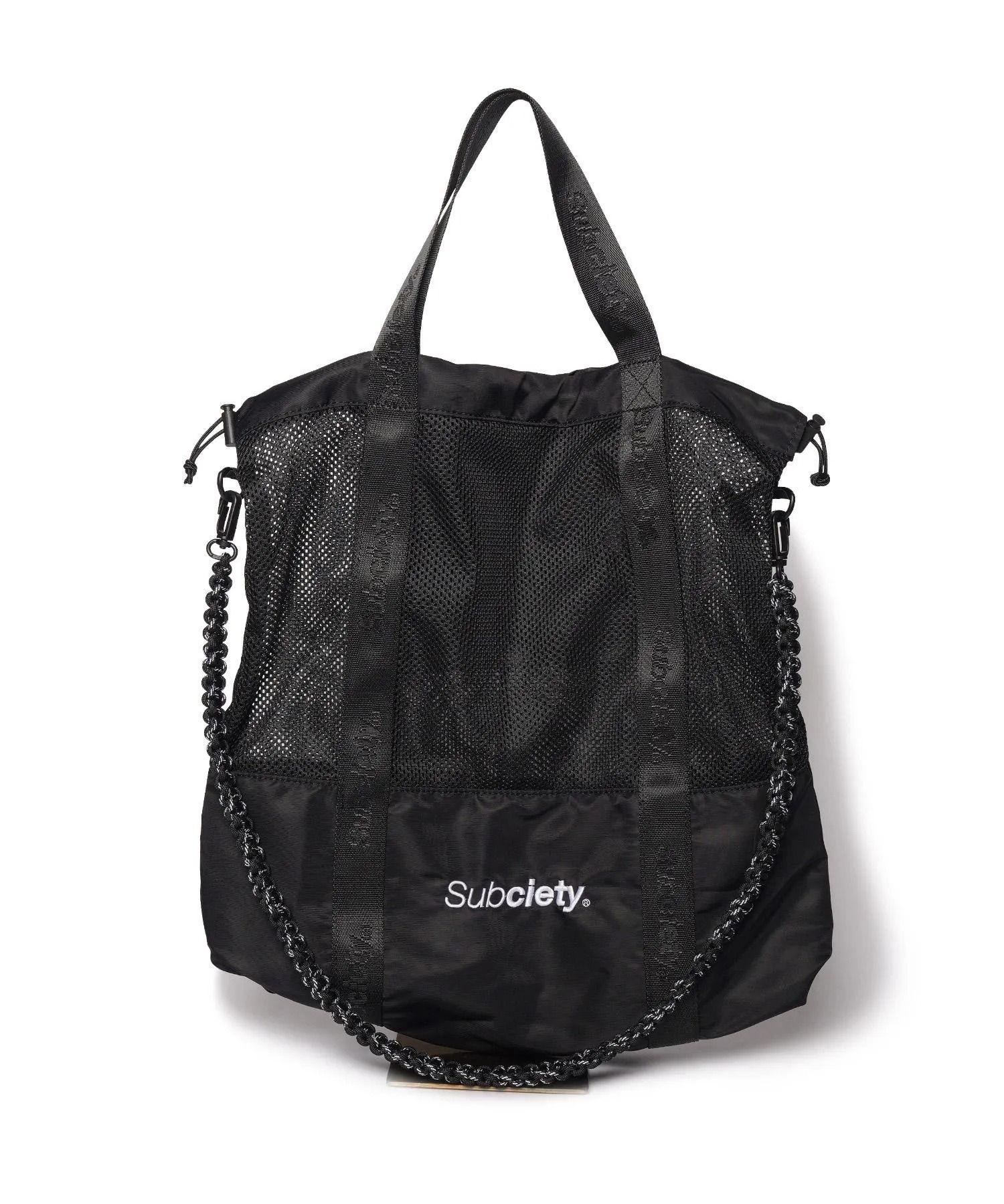 Mesh shoulder tote bag