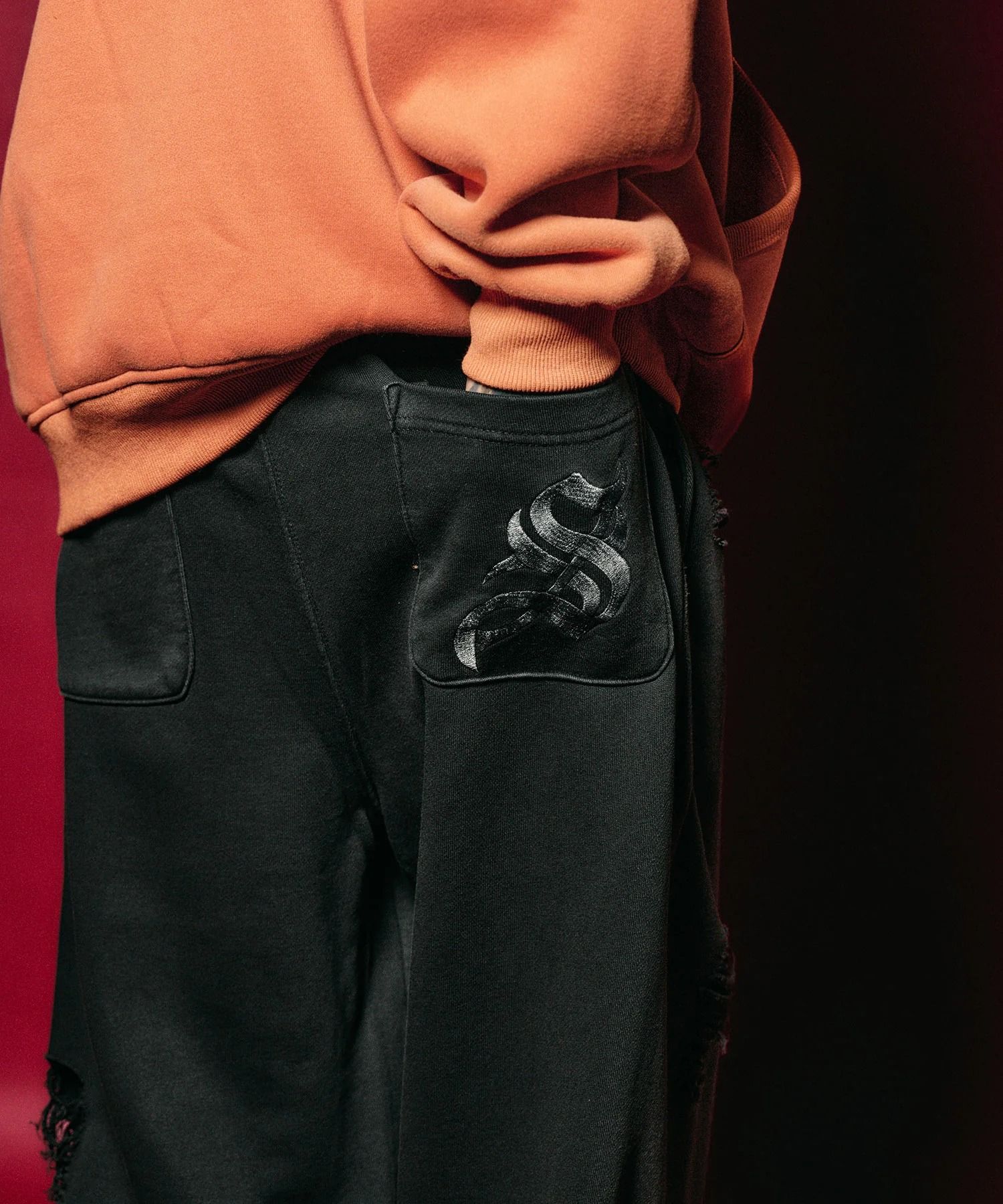 Distressed sweatpants