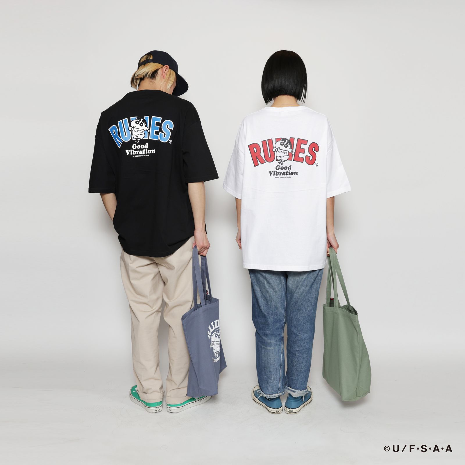 RUDIE'SxCRAYON SHINCHAN MOSH BIGSILHOUETTE PKTTEE
