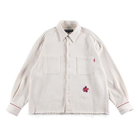 FLOWER DYED DENIM-SHIRT