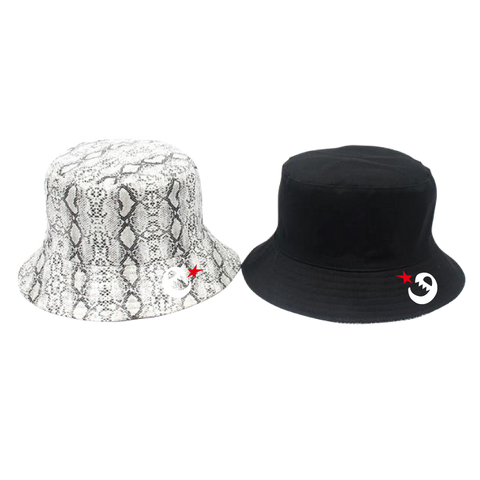 rg fake snake skin bucket hats