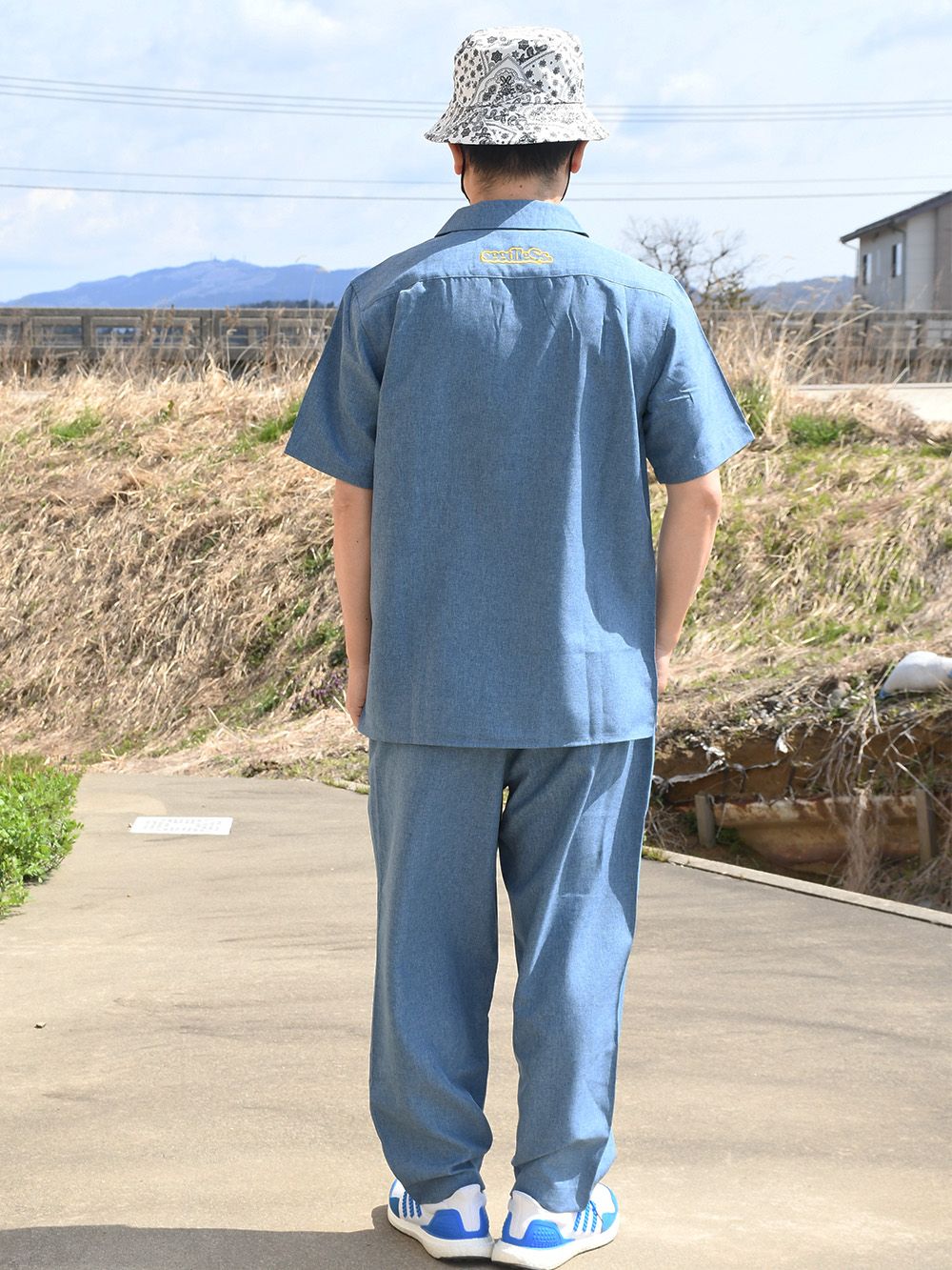 sd retro style wide taperd pants