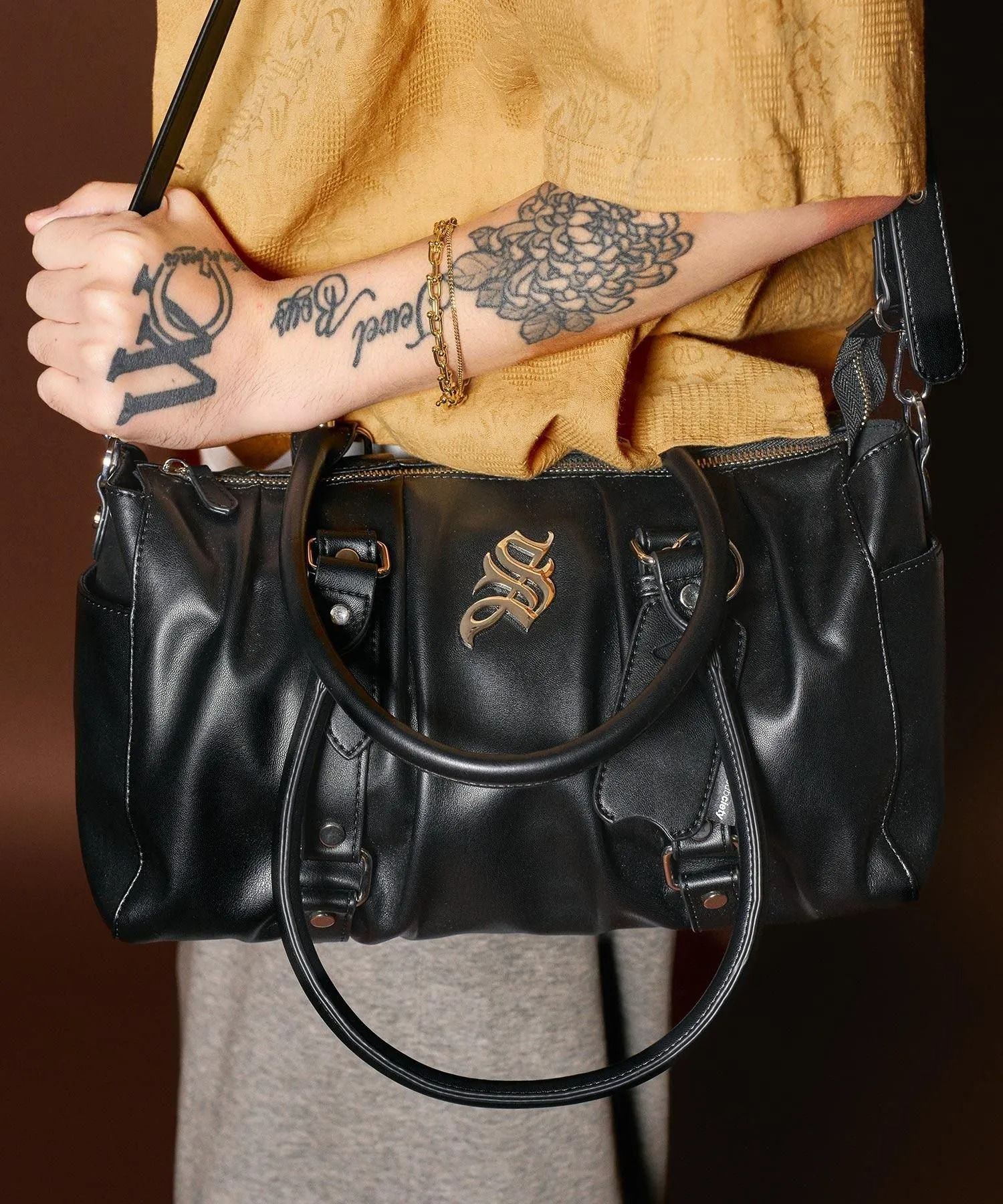 Gathered boston bag