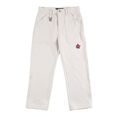 FLOWER DYED DENIM PAINTER-PANTS