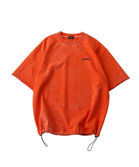 Washed sweat drawstring tee