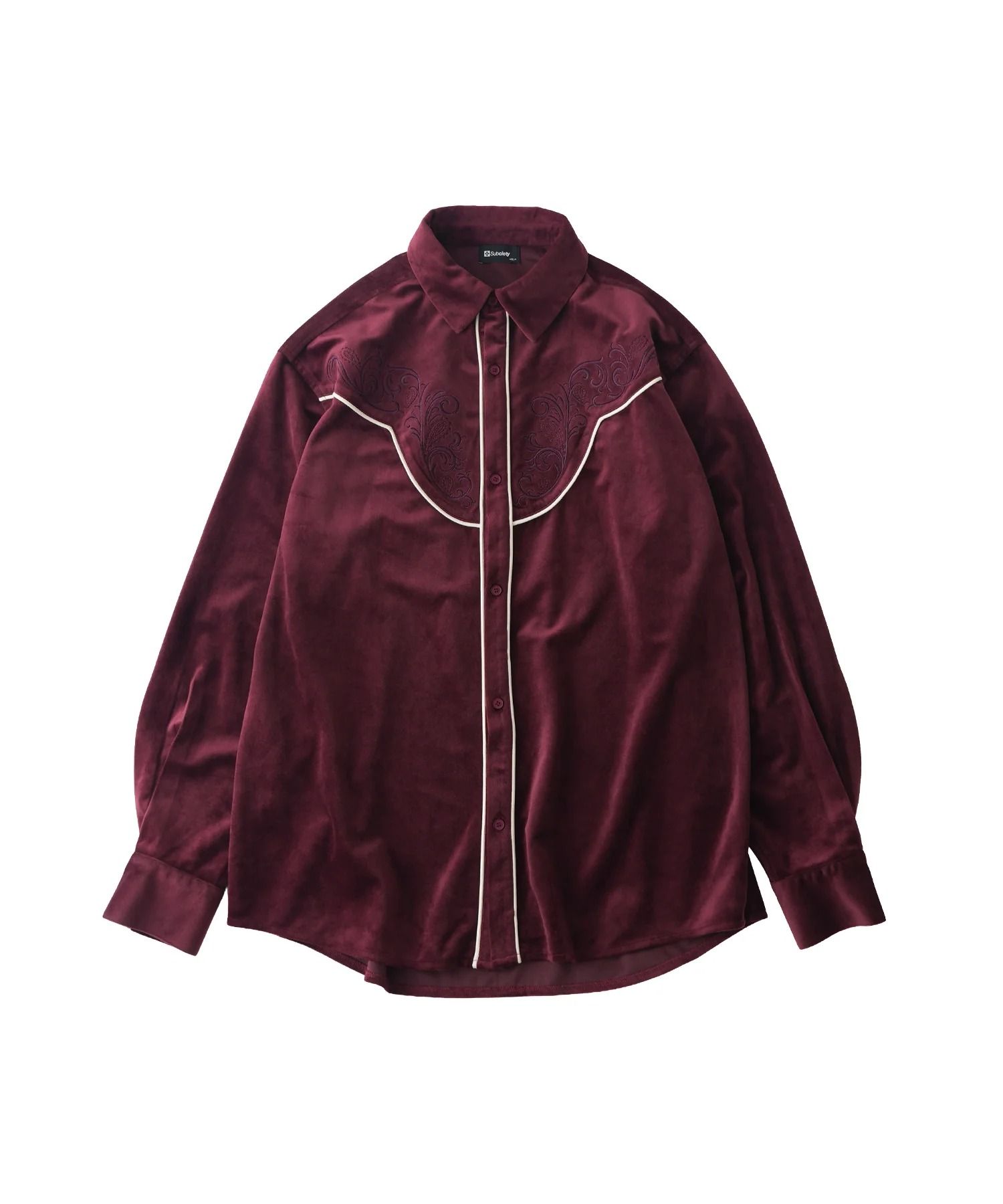 Embroidered velour western shirt