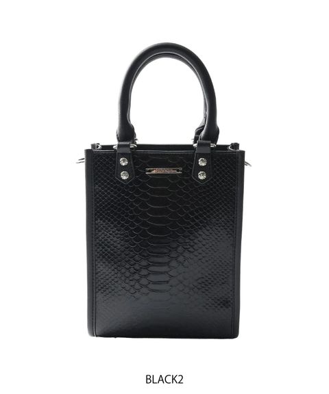 Faux leather shoulder tote bag