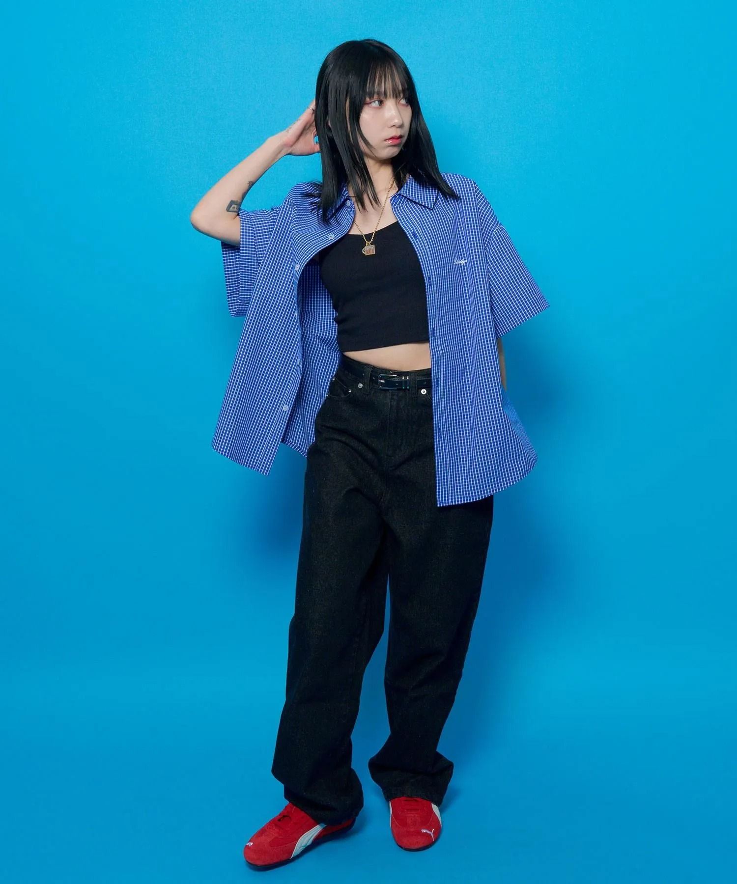 Essential mini check shirt