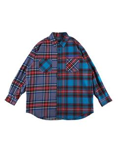 SPLIT PLAID-SHIRT