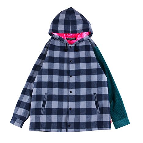 CHECK HOOD-JACKET