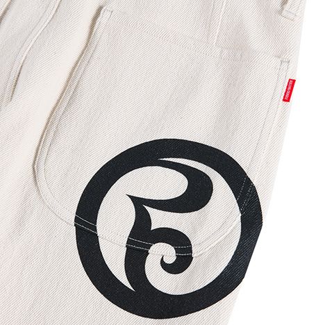FLOWER DYED DENIM PAINTER-PANTS