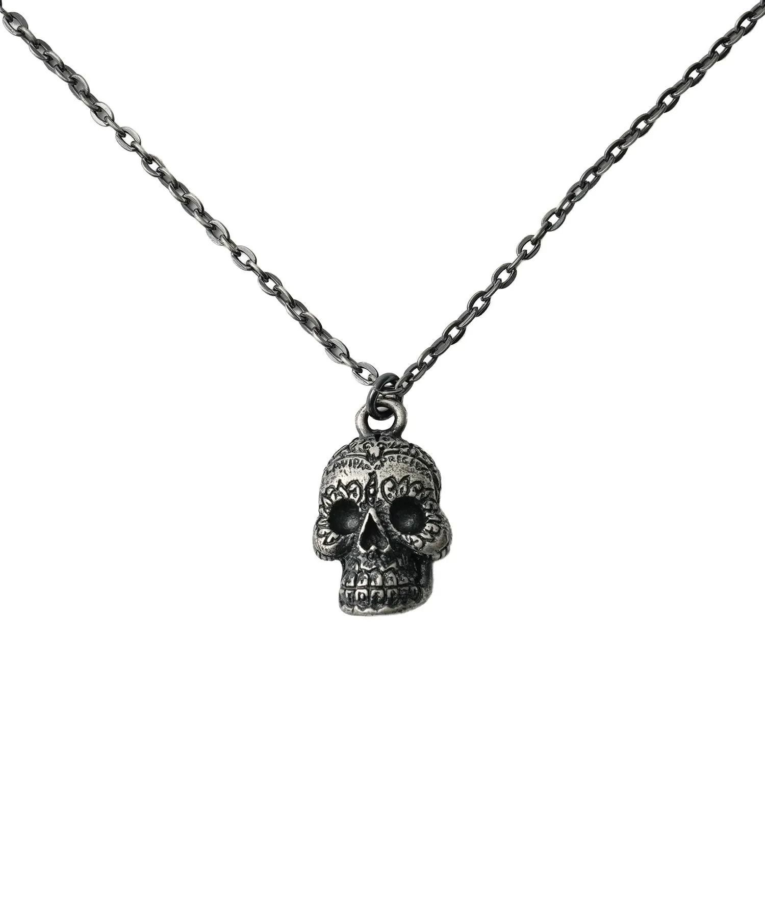 Metal necklace-mexican skull-