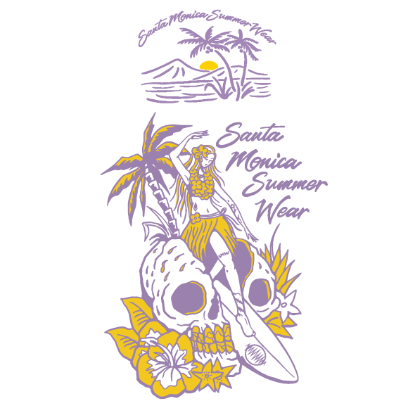 Hula surf on the skull s/s tee