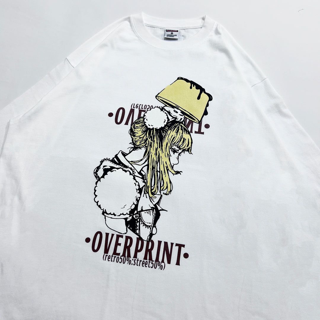tシャツ overprint/オーバープリント/Head pudding LS Tee レディース メンズ over print (オーバープリント) Head pudding LS Tee BLACK