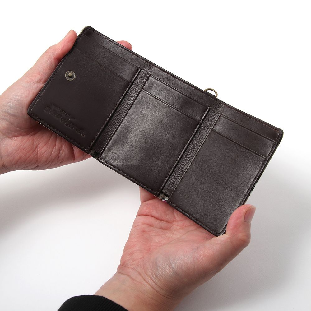 きのこ総柄三つ折り財布