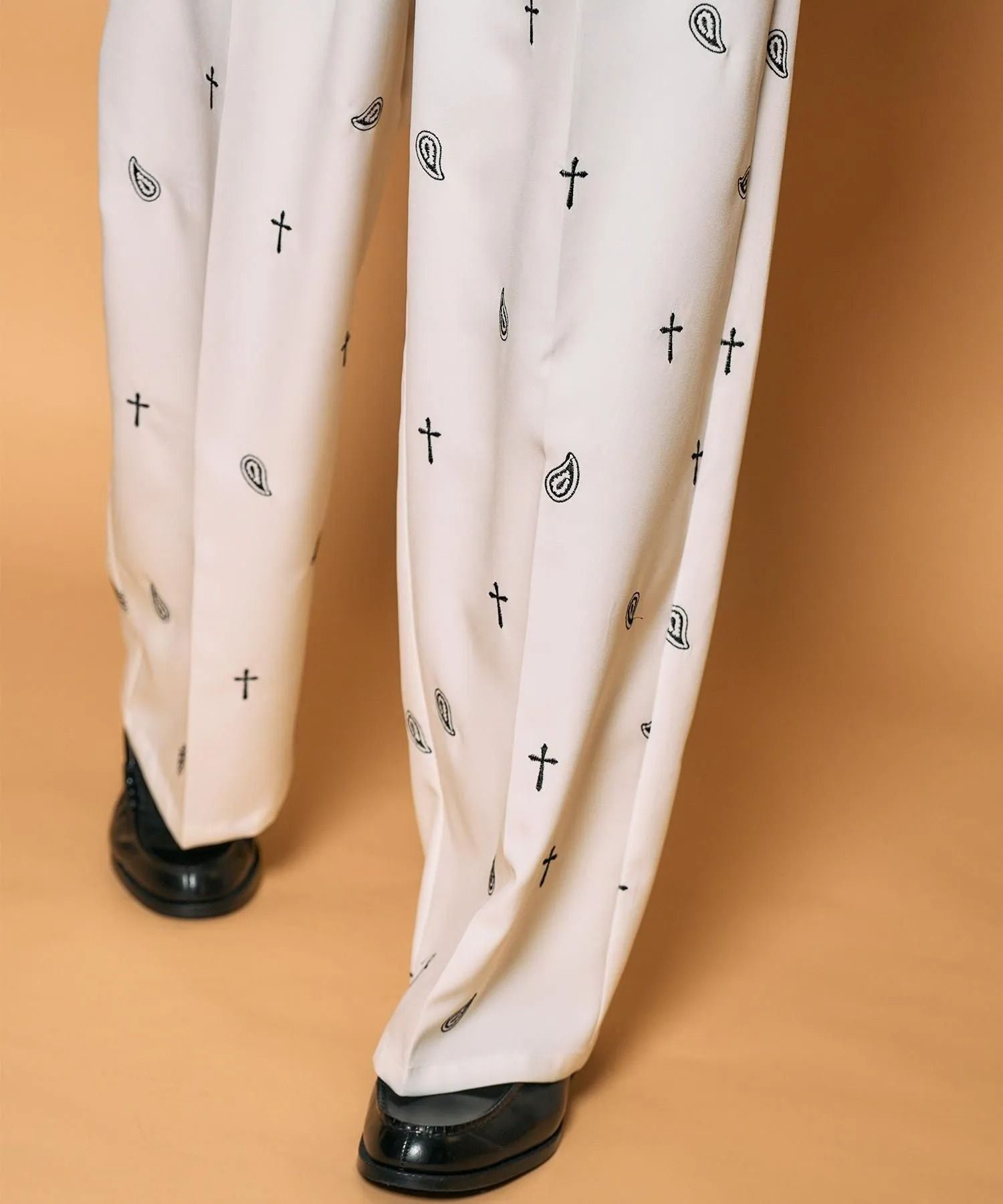 All-over embroidered pants
