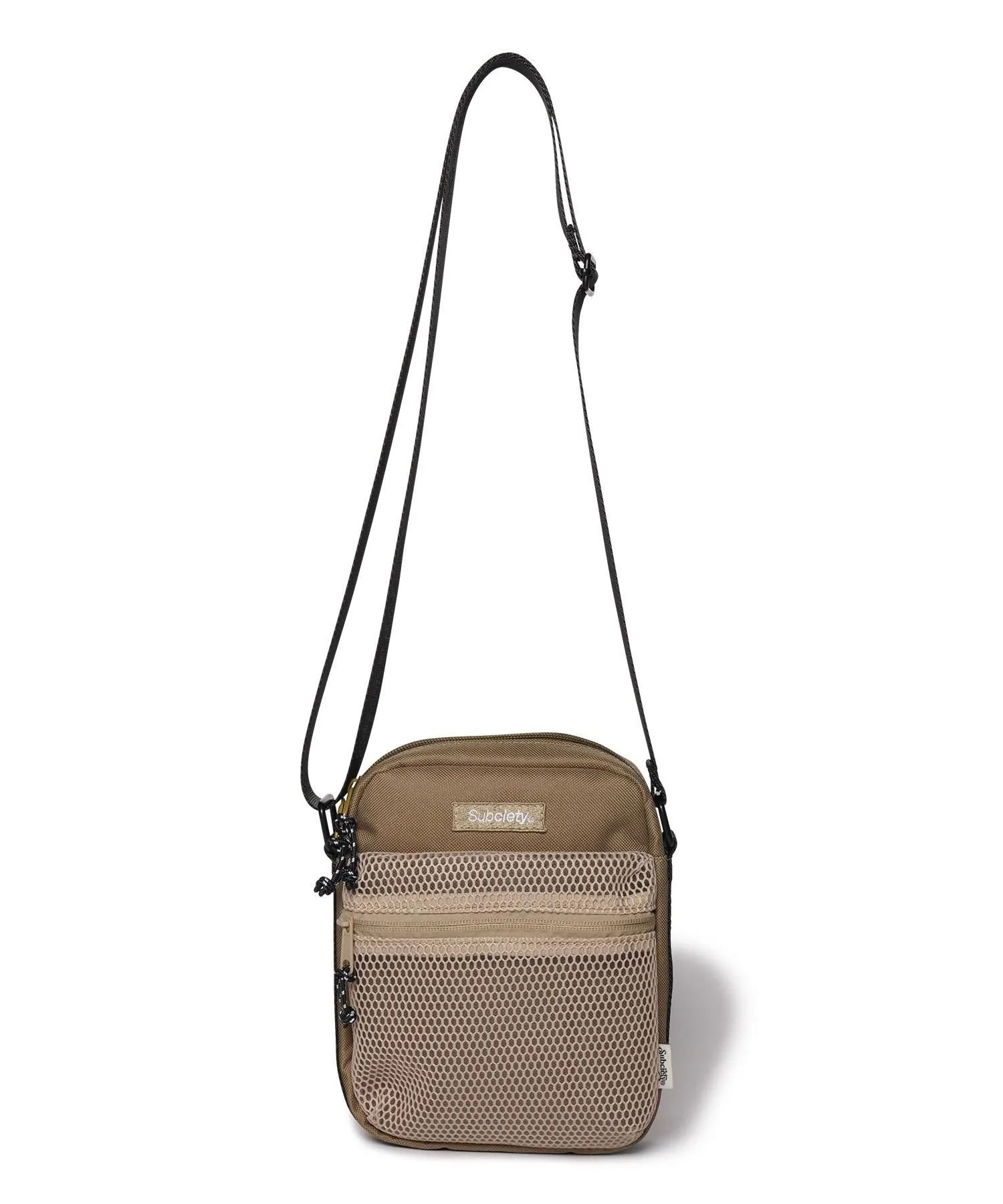 Mesh pocket mini shoulder bag