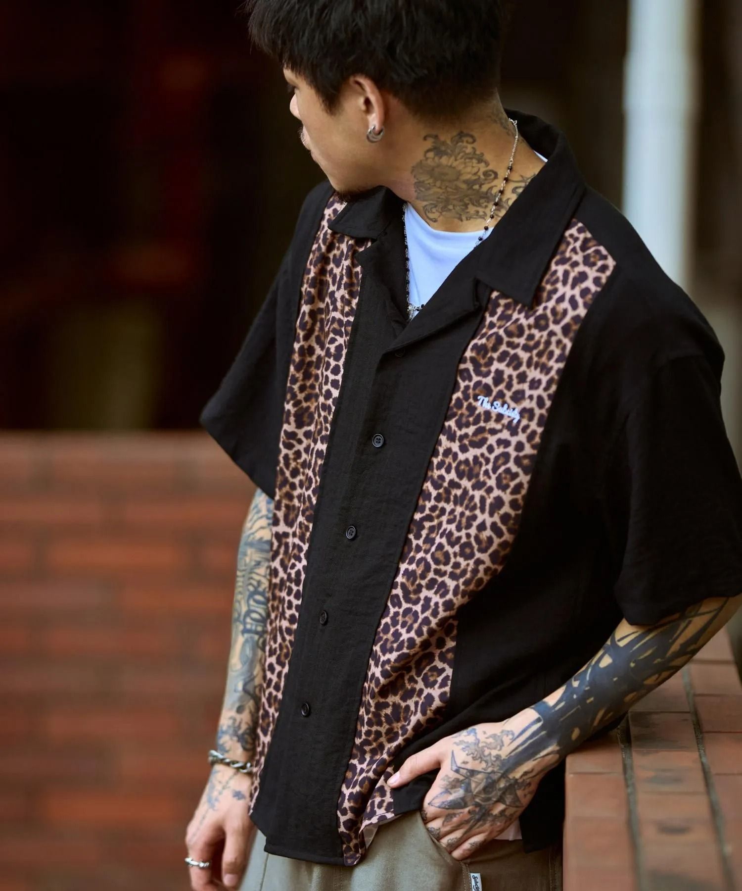 Patterned panel shirt