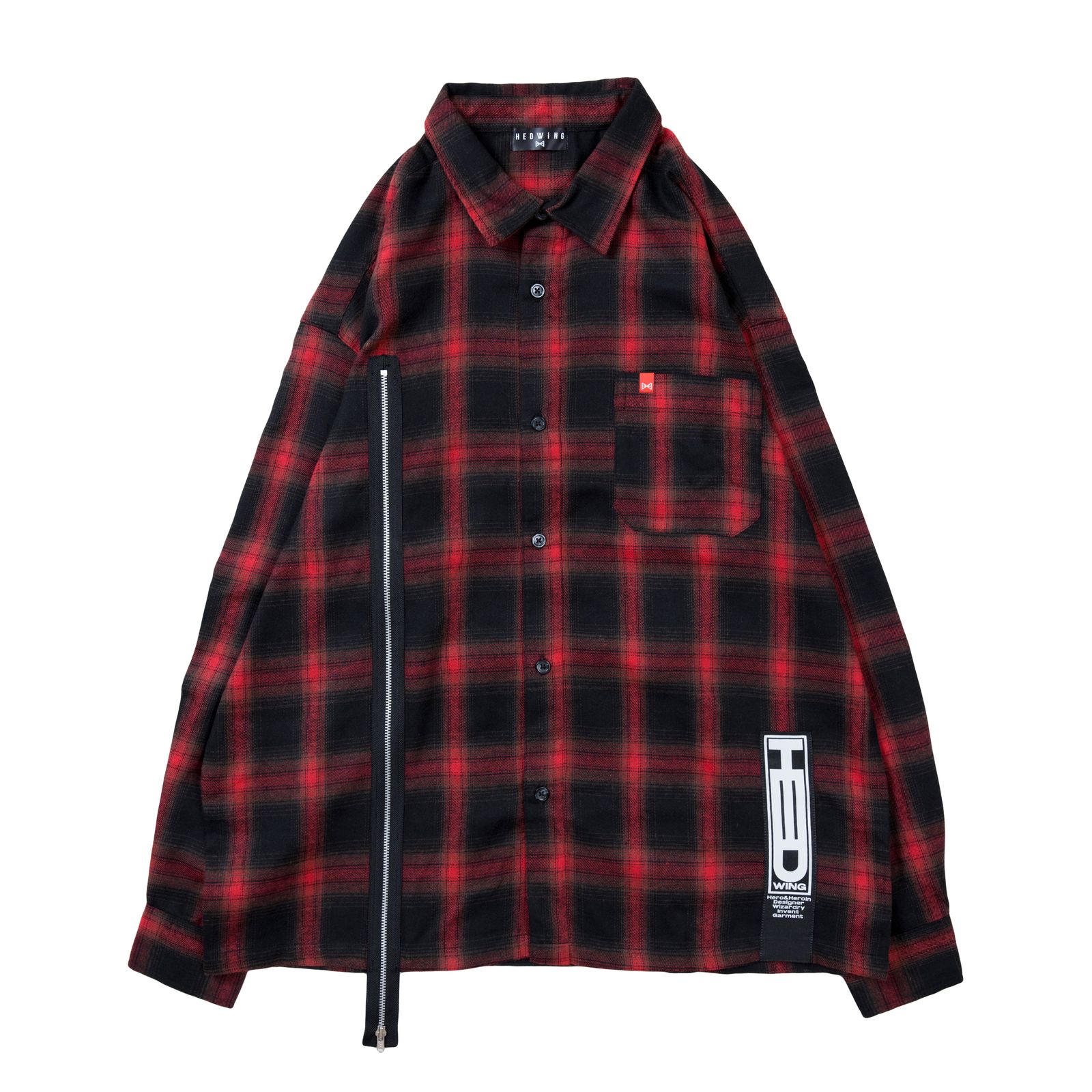Split Zip Flannel Shirt