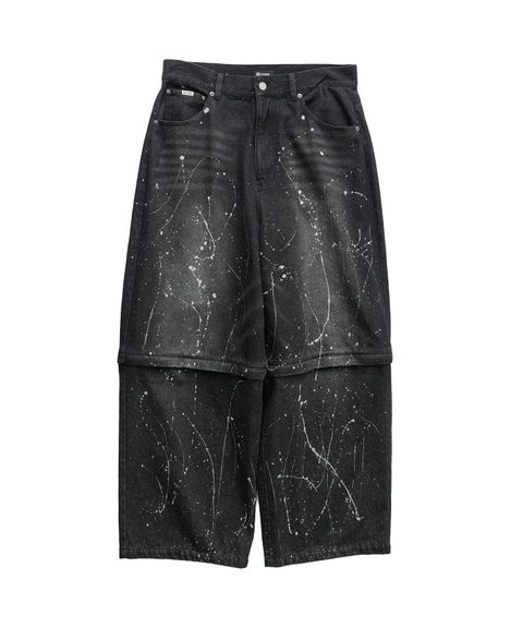 Painted 2way denim pants