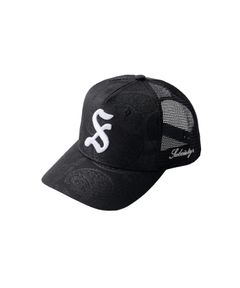 Jacquard paisley mesh cap