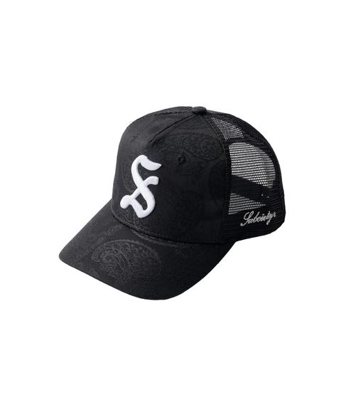 Jacquard paisley mesh cap