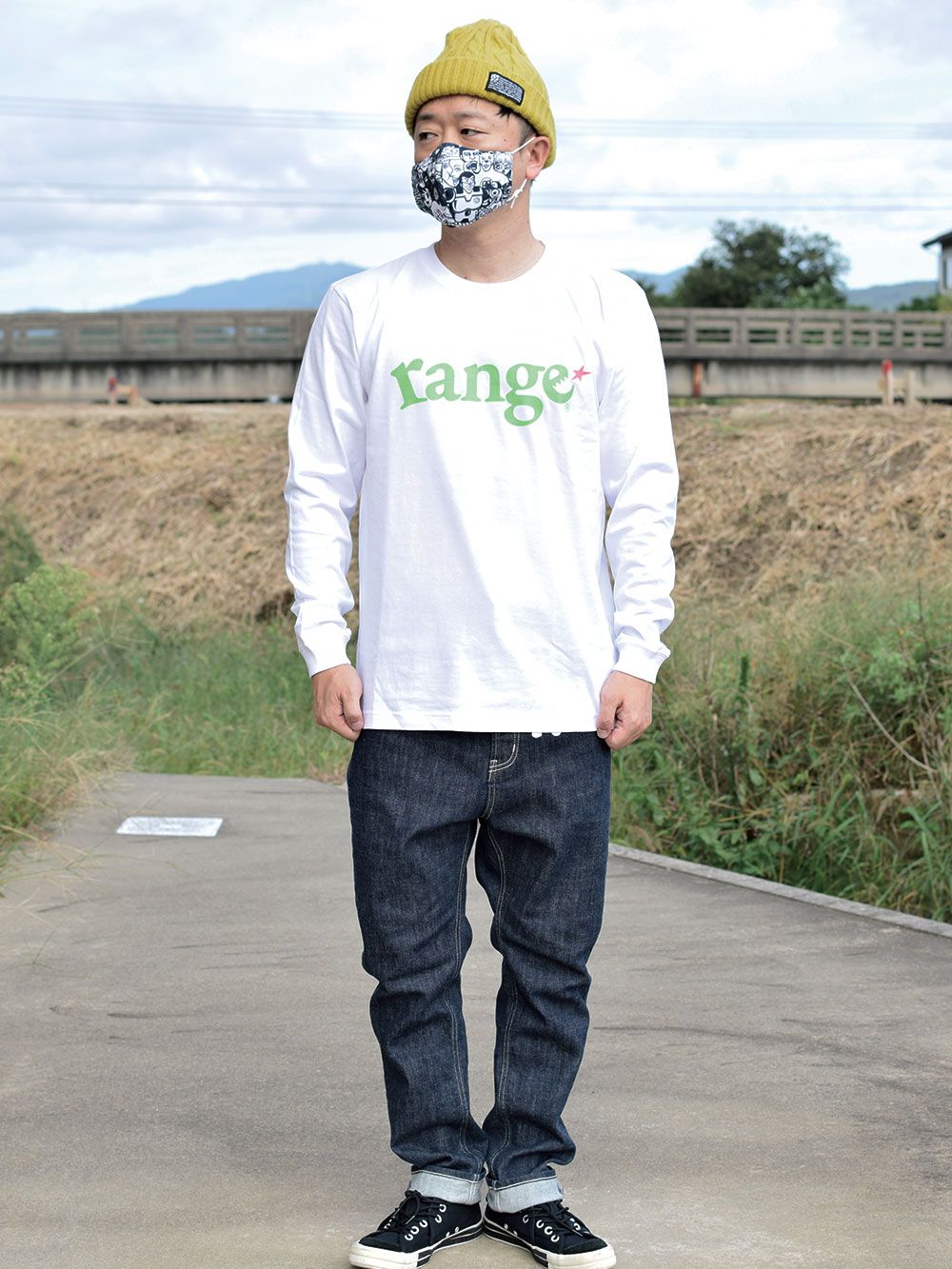 range fluorescence logo L/S tee
