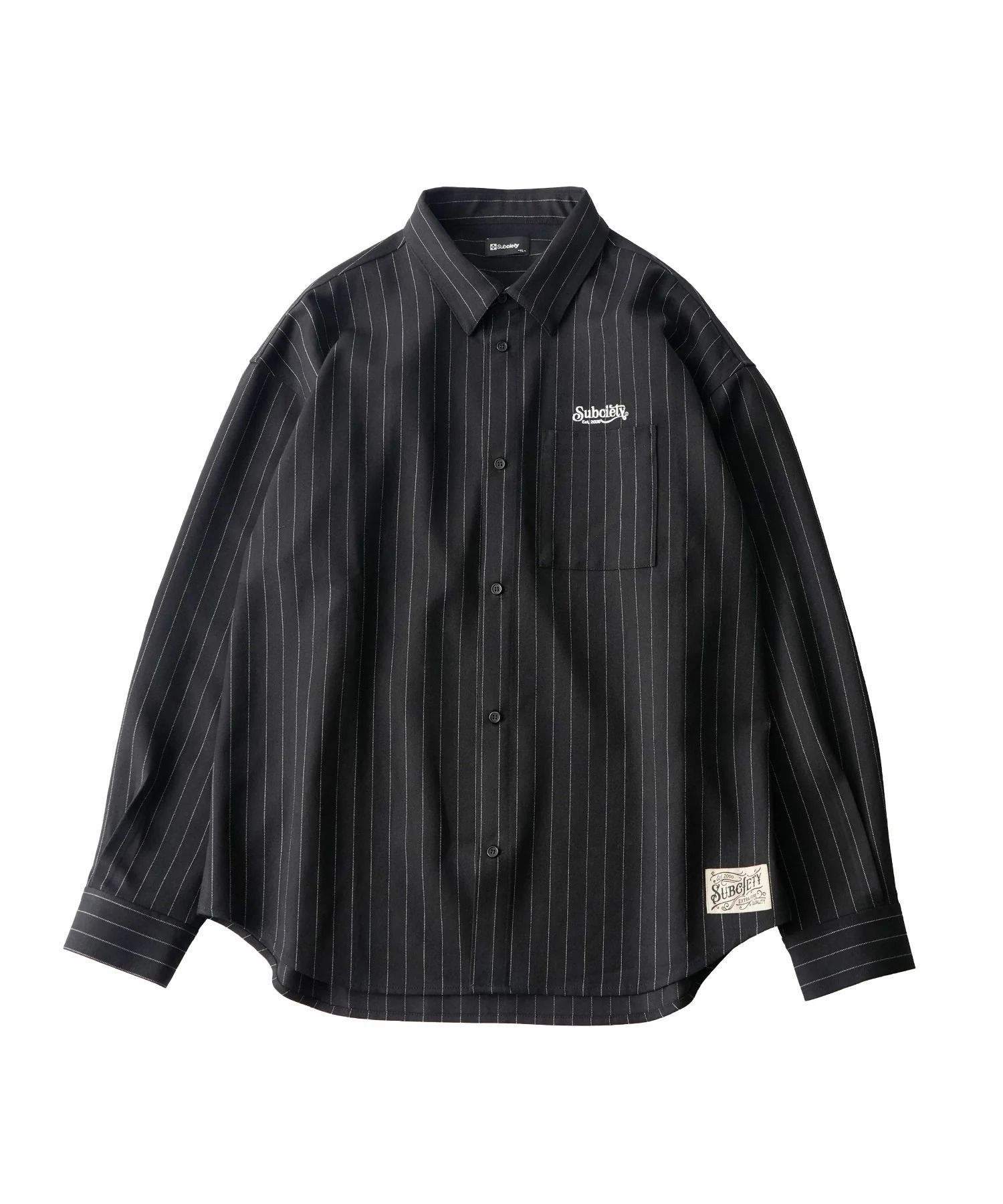 Pinstripe wool-like shirt