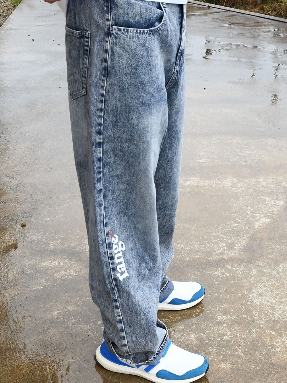 rg wide straight denim pants