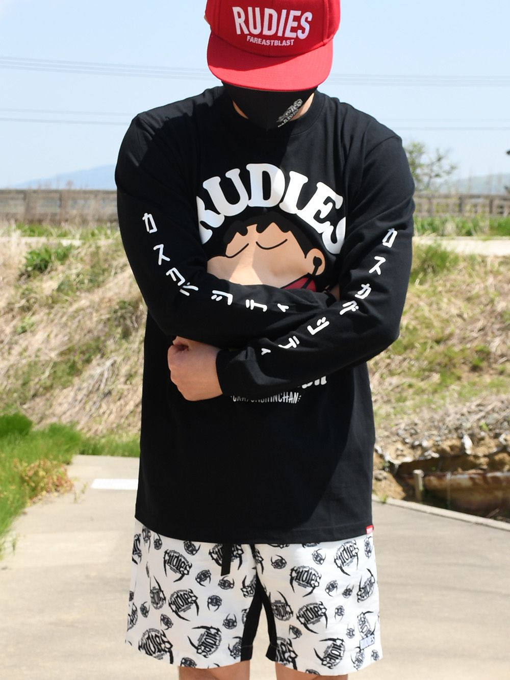 RUDIE'S×CRAYON SHINCHAN GOOD MUSIC LS TEE
