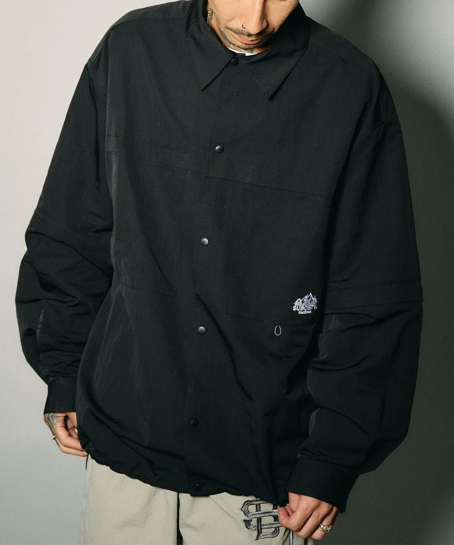 Detachable sleeve ripstop shirt
