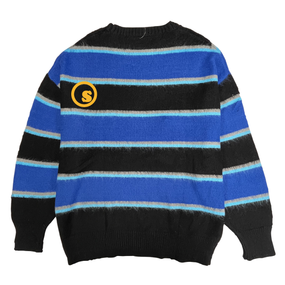 sd boarder stripe over size crew knit