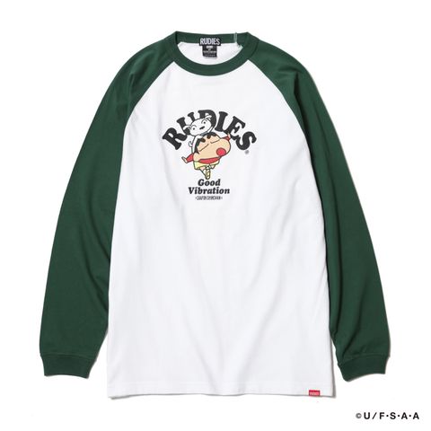 RUDIE'SxCRAYON SHINCHAN AIRPLANE RAGLAN LSTEE