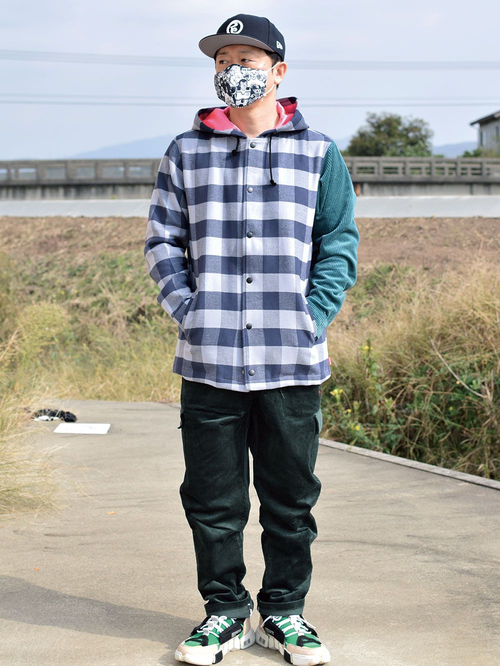 Checked 2025 hooded jacket