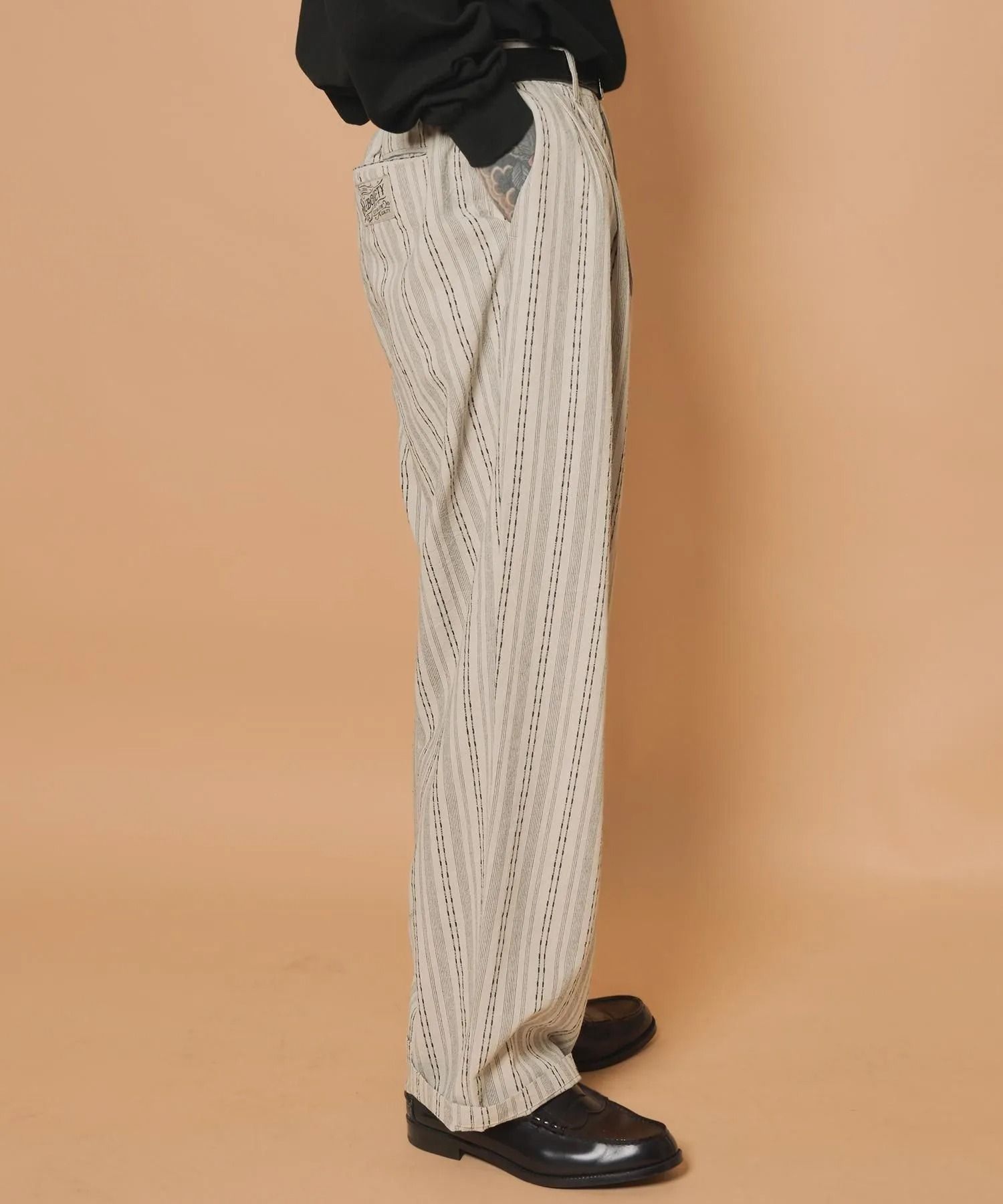 Jacquard stripe slacks