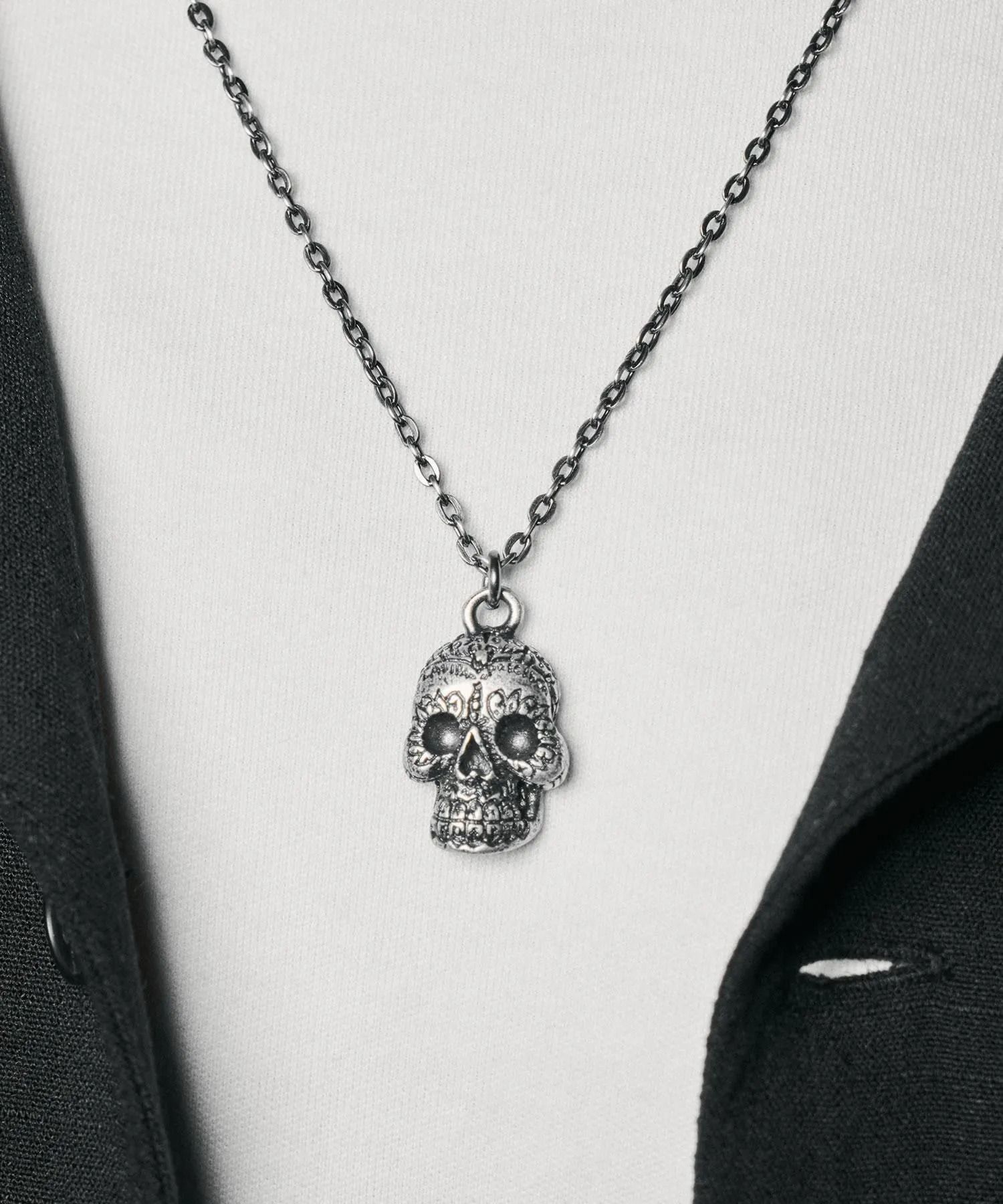 Metal necklace-mexican skull-