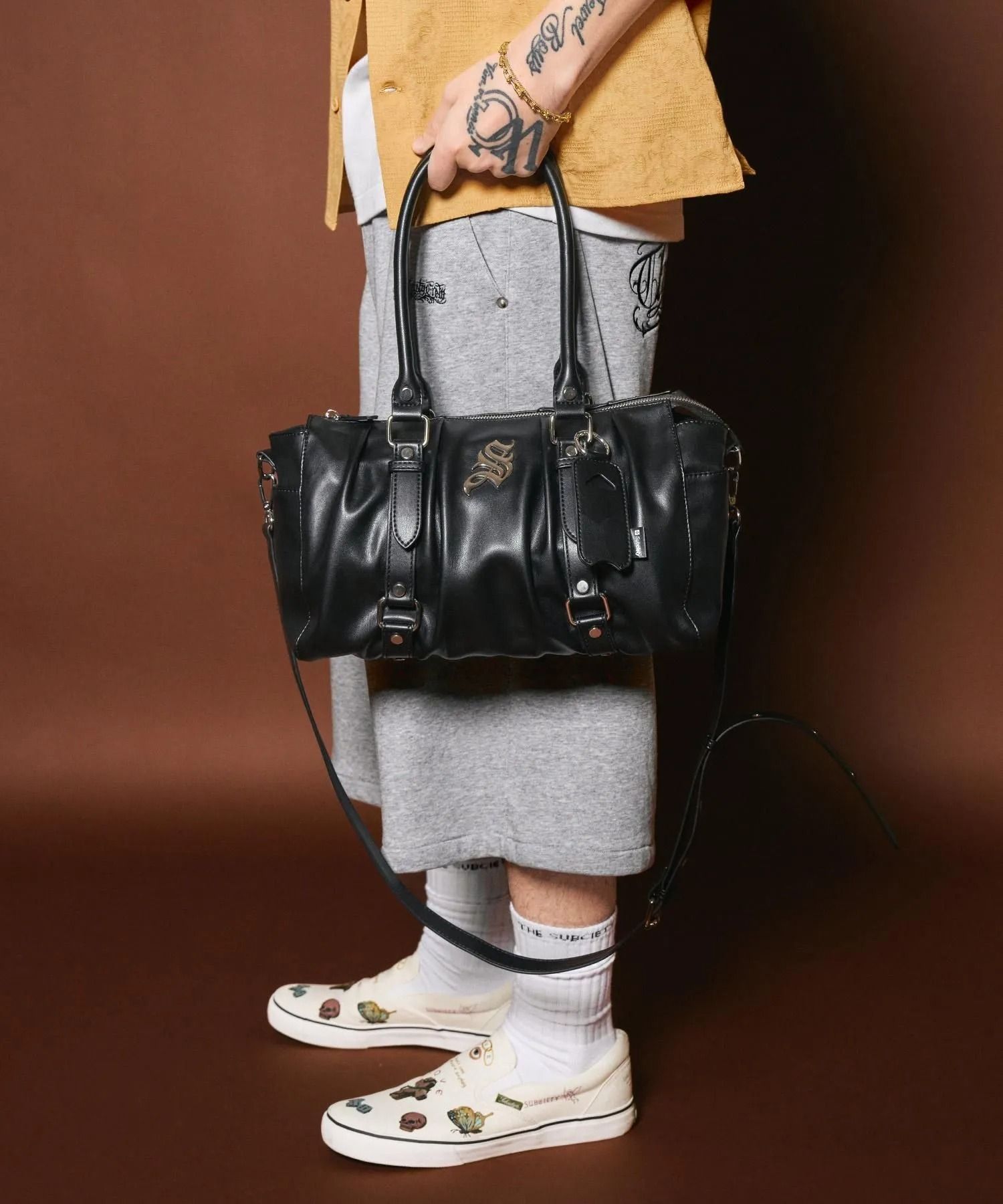 Gathered boston bag