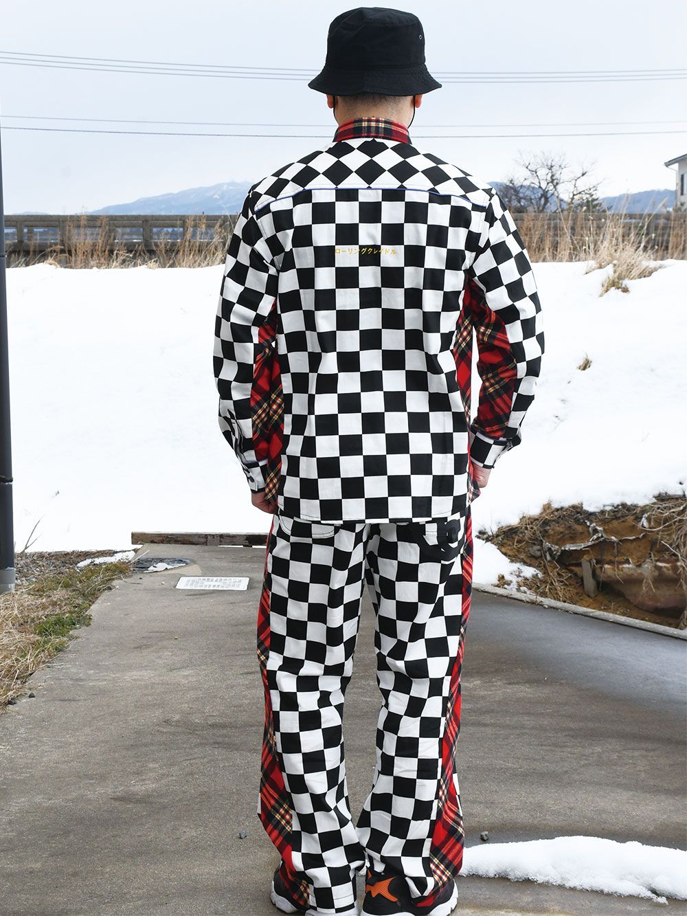 CHECKER FLAG FLARE-PANTS