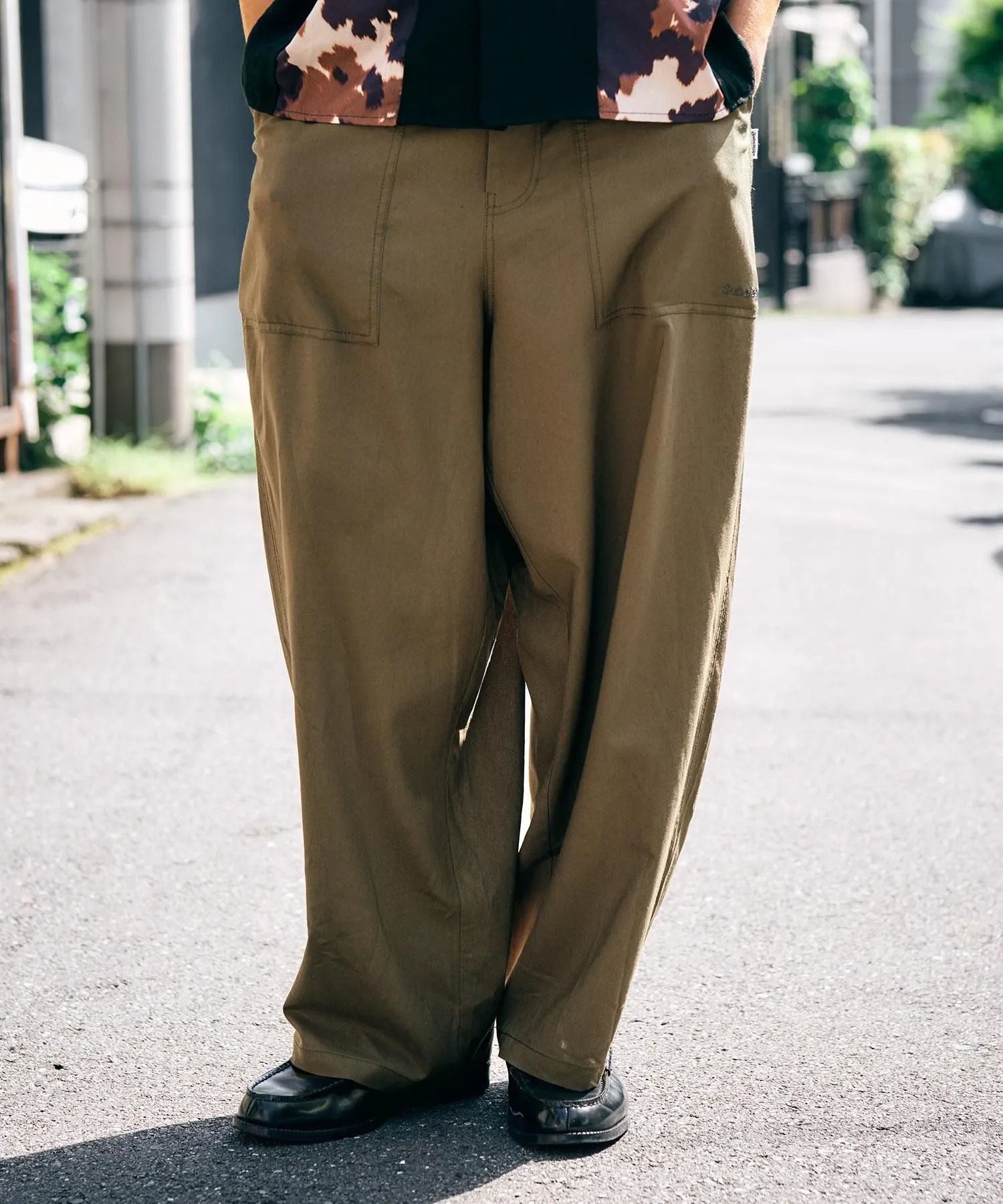 Linen blend baker pants