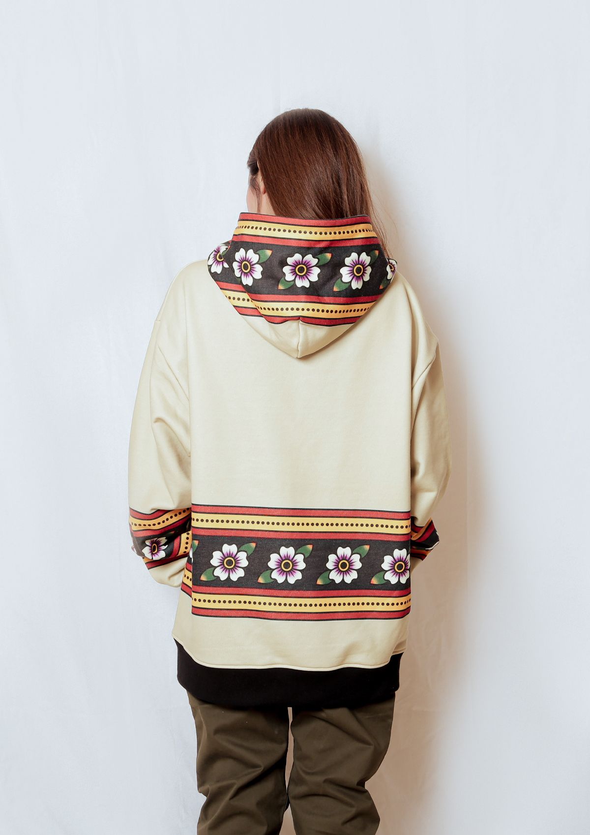 ATTERNED ALL OVER HOODIE : Vintage Flowers