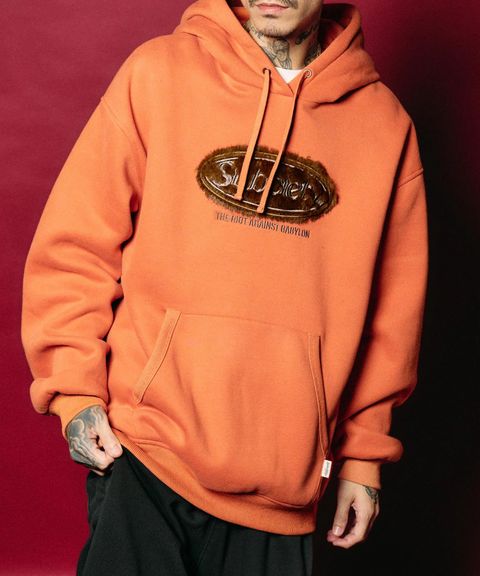 Fur patch hoodie