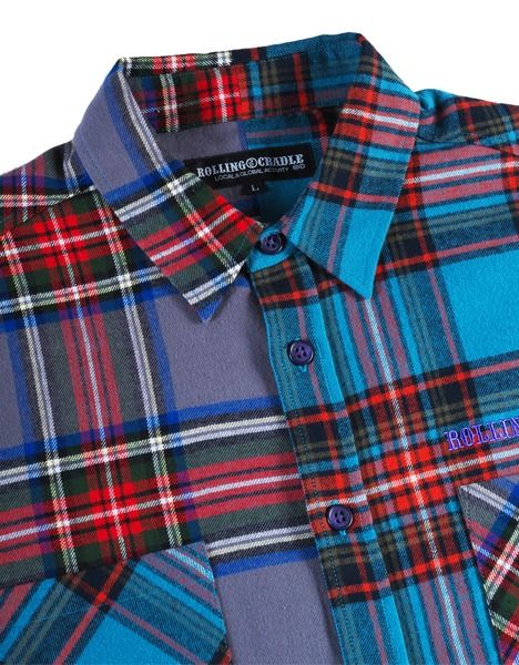 SPLIT PLAID-SHIRT