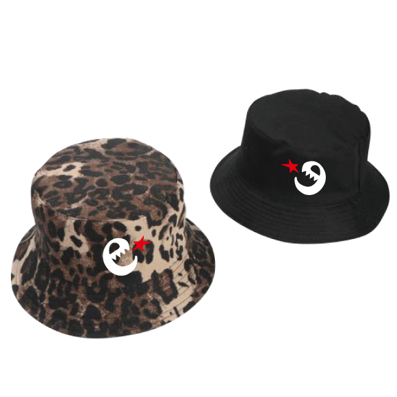 rg leopard reversible bucket hats